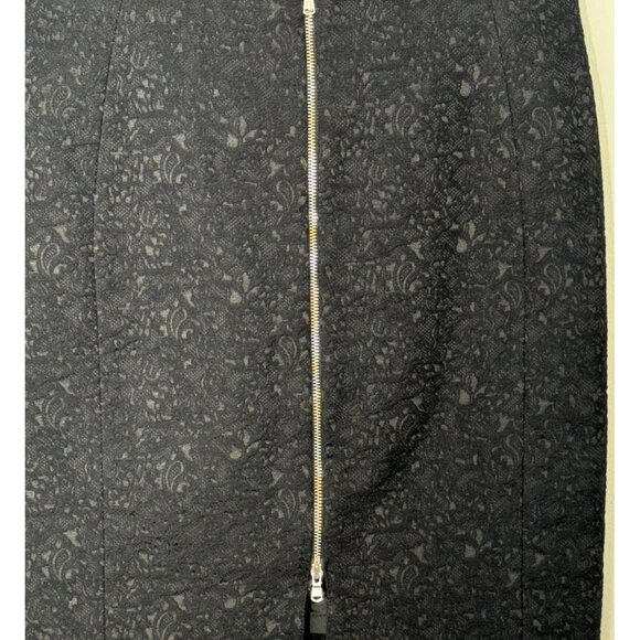 The Kooples Black Floral Lace Front Zip Pencil Skirt Size M - Picture 6 of 6